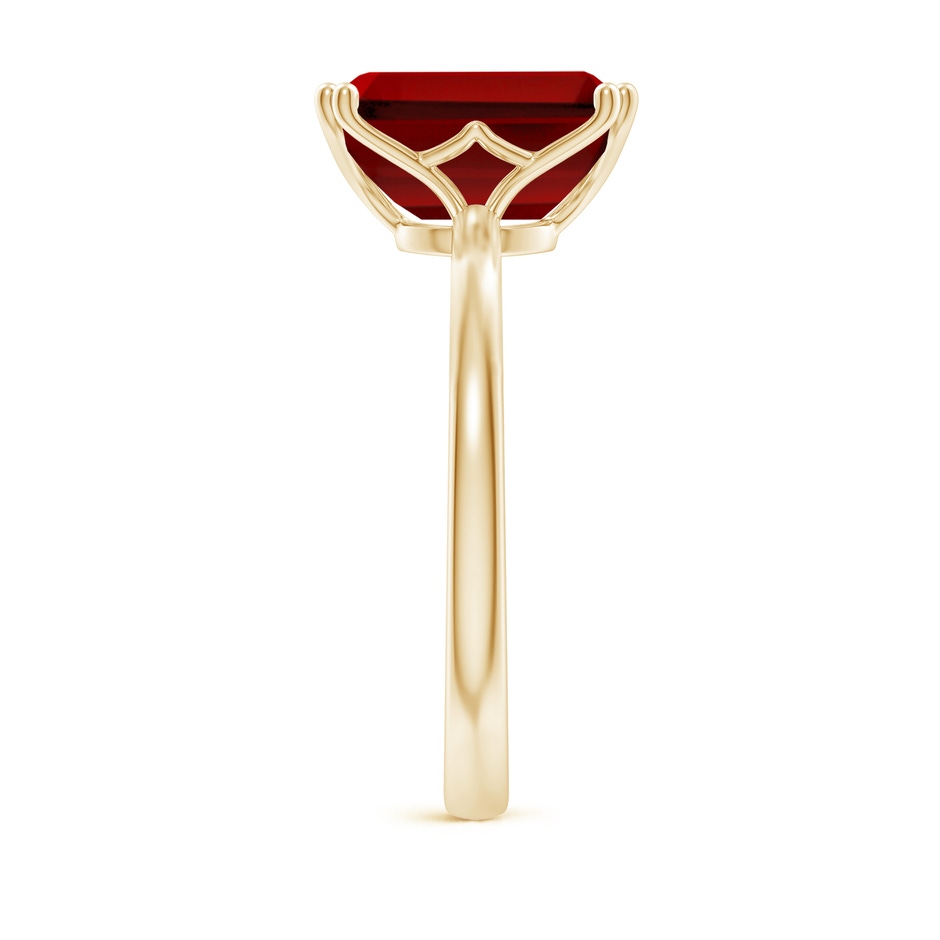 10x8mm Labgrown Lab-Grown Emerald-Cut Ruby Solitaire Classic Engagement Ring in 18K Yellow Gold side 299