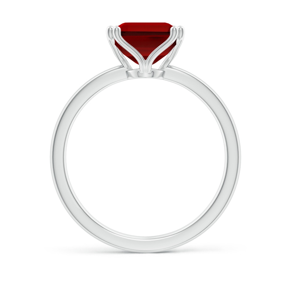 10x8mm Labgrown Lab-Grown Emerald-Cut Ruby Solitaire Classic Engagement Ring in White Gold side 199