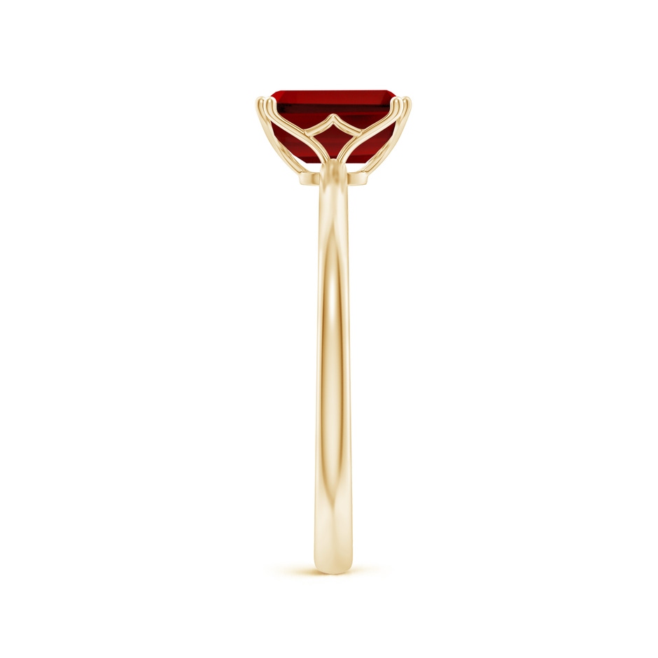 7x5mm Labgrown Lab-Grown Emerald-Cut Ruby Solitaire Classic Engagement Ring in Yellow Gold side 299