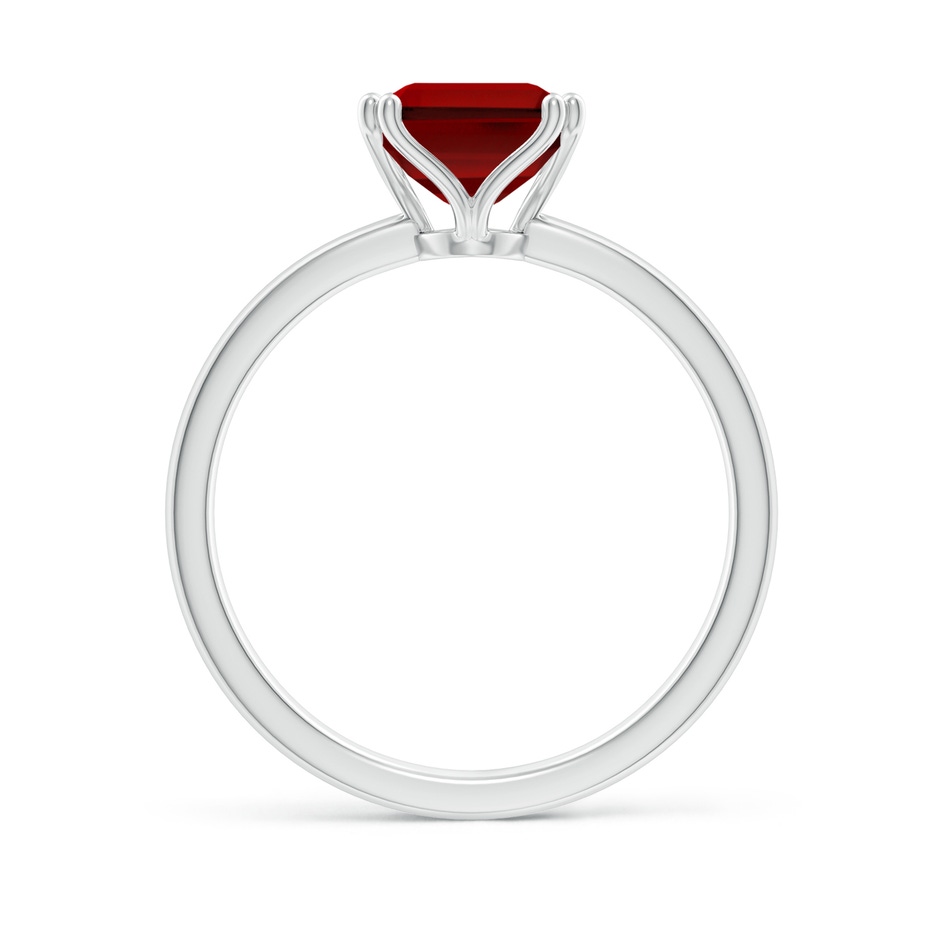 9x7mm Labgrown Lab-Grown Emerald-Cut Ruby Solitaire Classic Engagement Ring in White Gold side 199