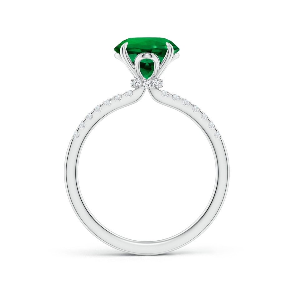 8mm Labgrown Lab-Grown Round Emerald Hidden Halo Engagement Ring in White Gold side 199