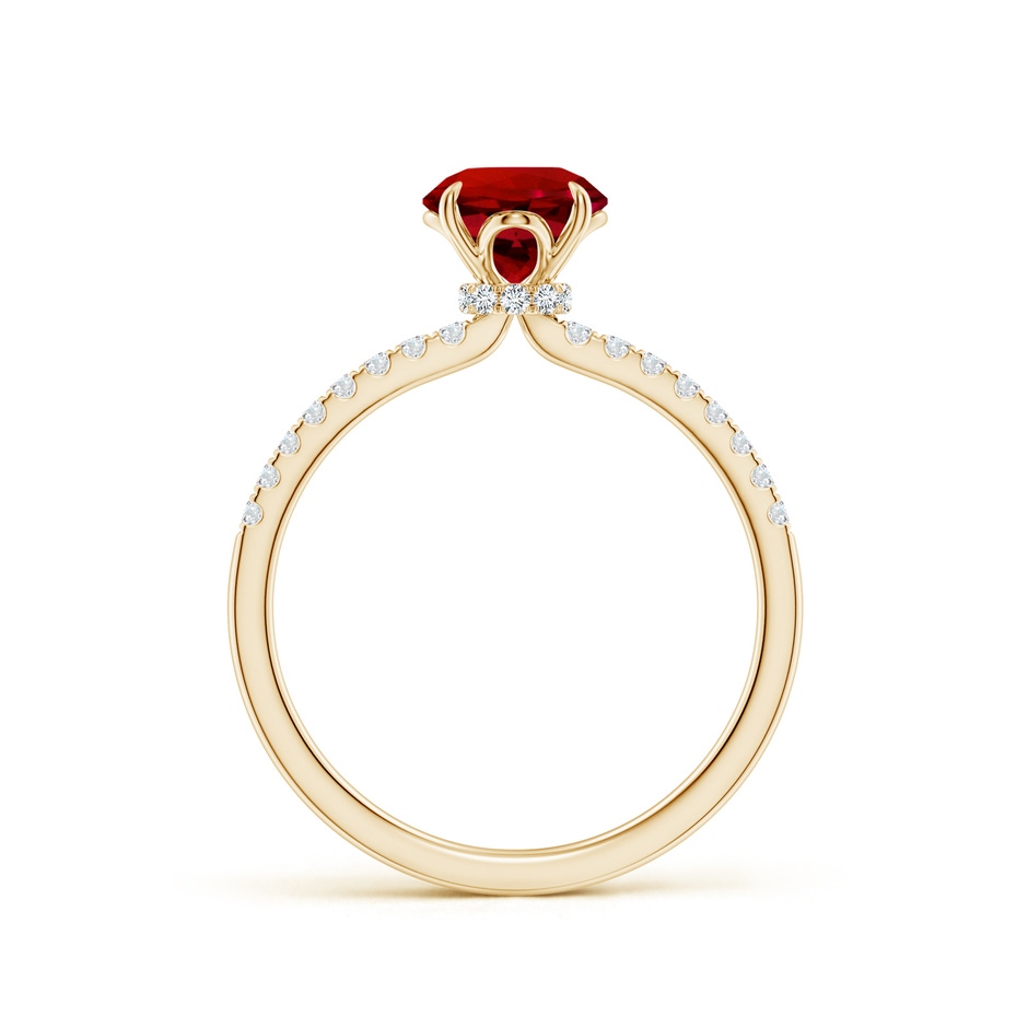 6.5mm Labgrown Lab-Grown Round Ruby Hidden Halo Engagement Ring in Yellow Gold side 199