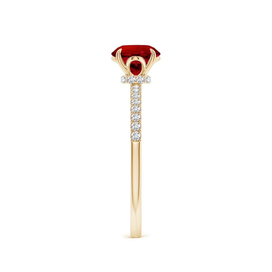 6.5mm Labgrown Lab-Grown Round Ruby Hidden Halo Engagement Ring in Yellow Gold side 299