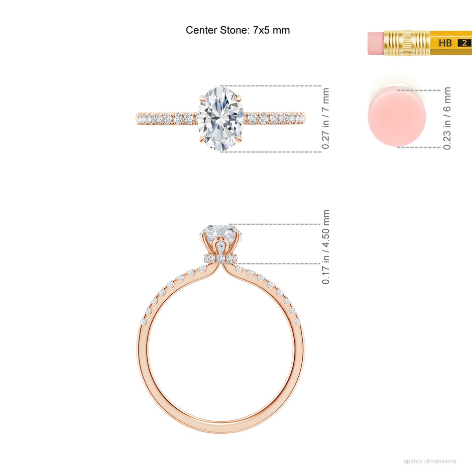 7x5mm FGVS LSR4533D-RGN-FGVS-7x5 in 9K Rose Gold ruler