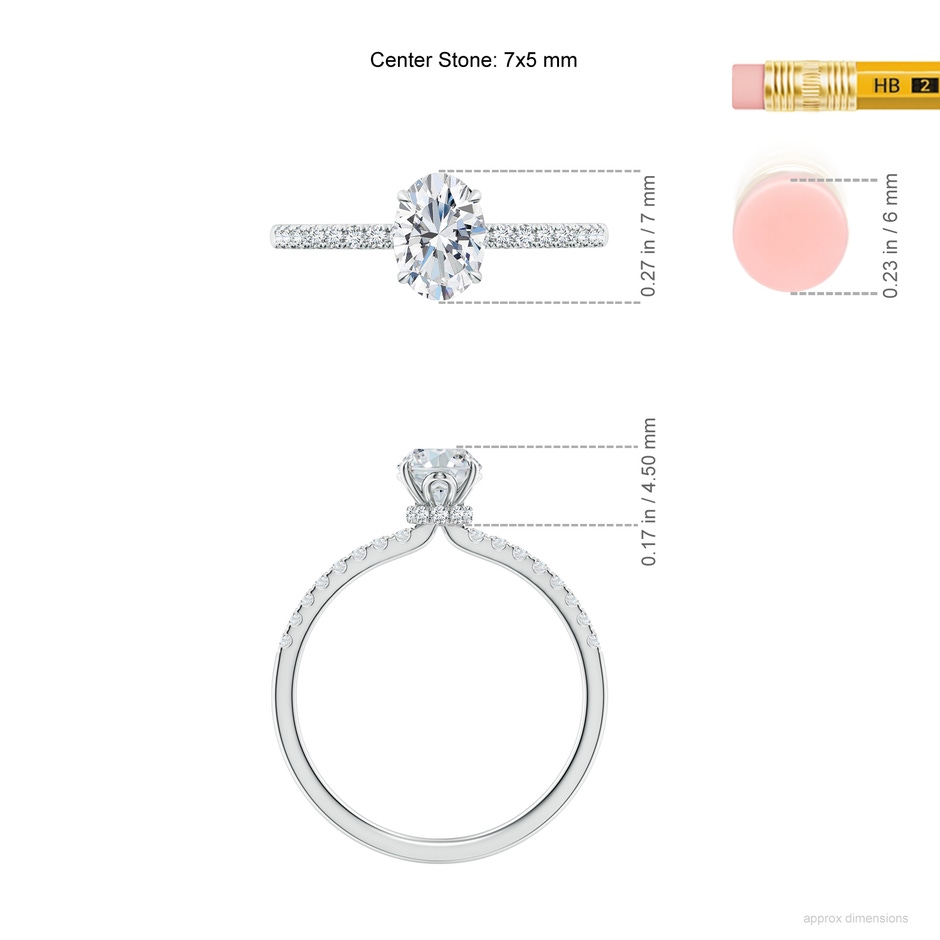 7x5mm FGVS LSR4533D-WG-FGVS-7x5 in White Gold ruler