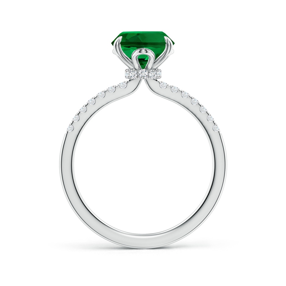 10x8mm Labgrown Lab-Grown Oval Emerald Hidden Halo Engagement Ring in P950 Platinum side 199