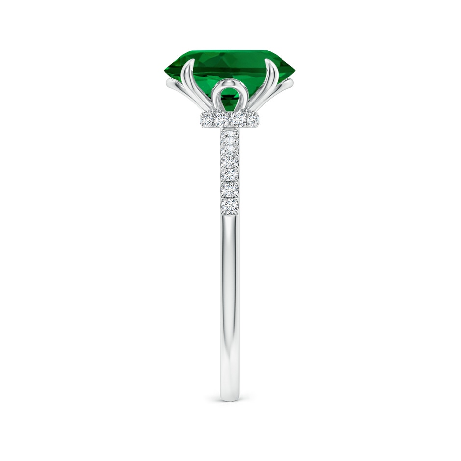 10x8mm Labgrown Lab-Grown Oval Emerald Hidden Halo Engagement Ring in P950 Platinum side 299