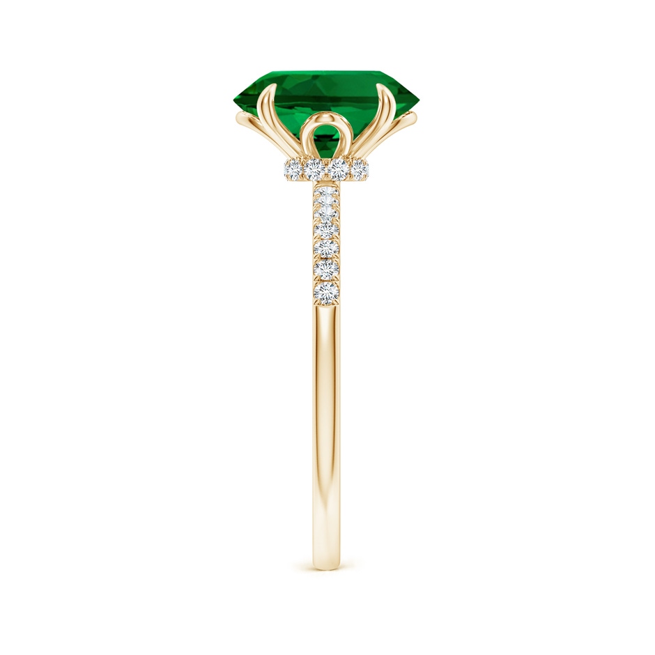 10x8mm Labgrown Lab-Grown Oval Emerald Hidden Halo Engagement Ring in Yellow Gold side 299