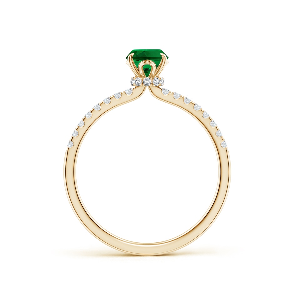 7x5mm Labgrown Lab-Grown Oval Emerald Hidden Halo Engagement Ring in 10K Yellow Gold side 199
