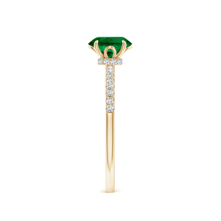 7x5mm Labgrown Lab-Grown Oval Emerald Hidden Halo Engagement Ring in 10K Yellow Gold side 299