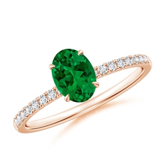 Oval Lab-Grown Lab Grown Emerald