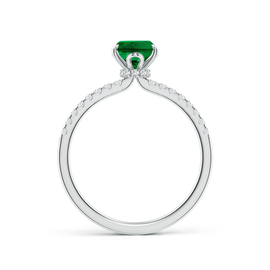 8x6mm Labgrown Lab-Grown Oval Emerald Hidden Halo Engagement Ring in White Gold side 199