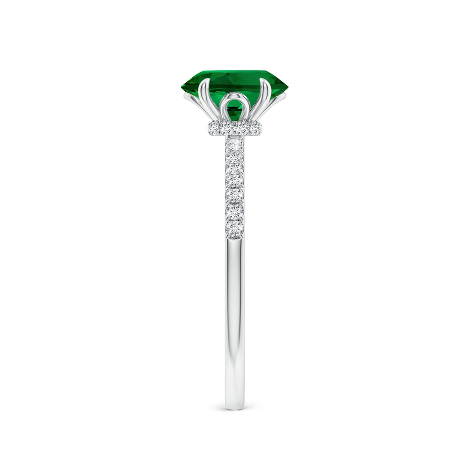 8x6mm Labgrown Lab-Grown Oval Emerald Hidden Halo Engagement Ring in White Gold side 299