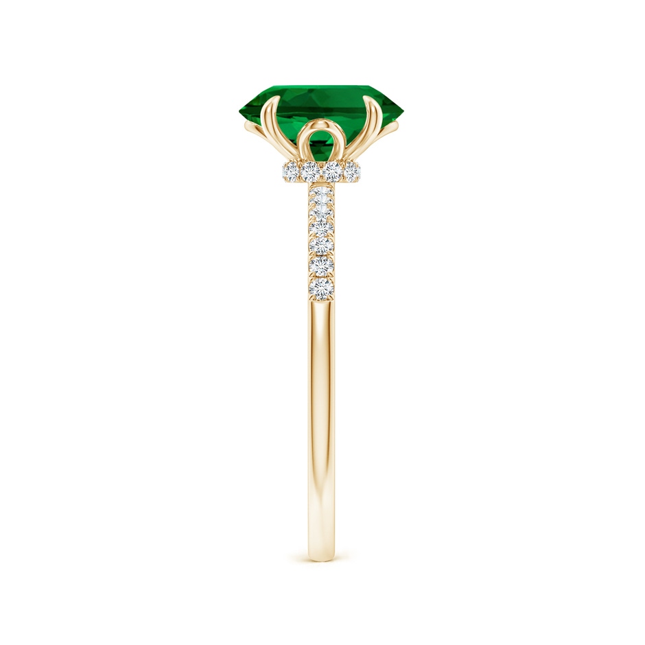 9x7mm Labgrown Lab-Grown Oval Emerald Hidden Halo Engagement Ring in 9K Yellow Gold side 299