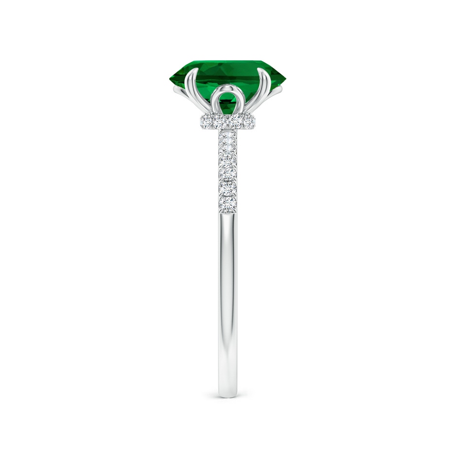 9x7mm Labgrown Lab-Grown Oval Emerald Hidden Halo Engagement Ring in White Gold side 299