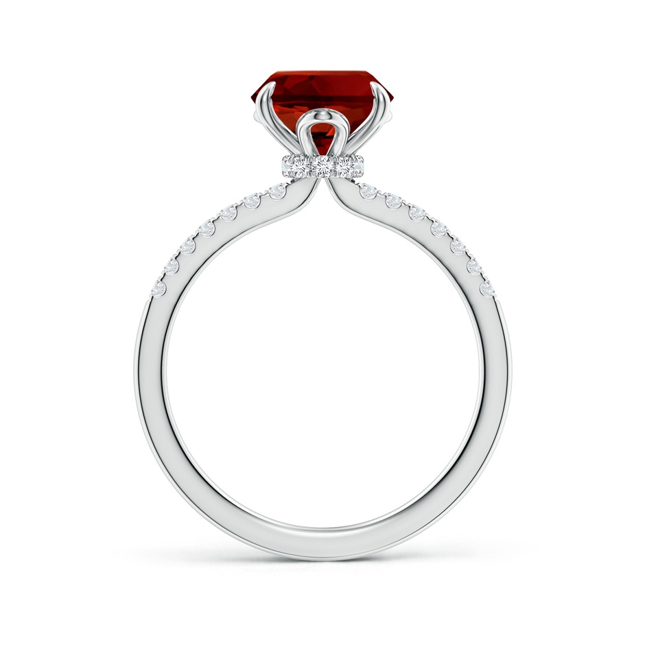 10x8mm Labgrown Lab-Grown Oval Ruby Hidden Halo Engagement Ring in 18K White Gold side 199
