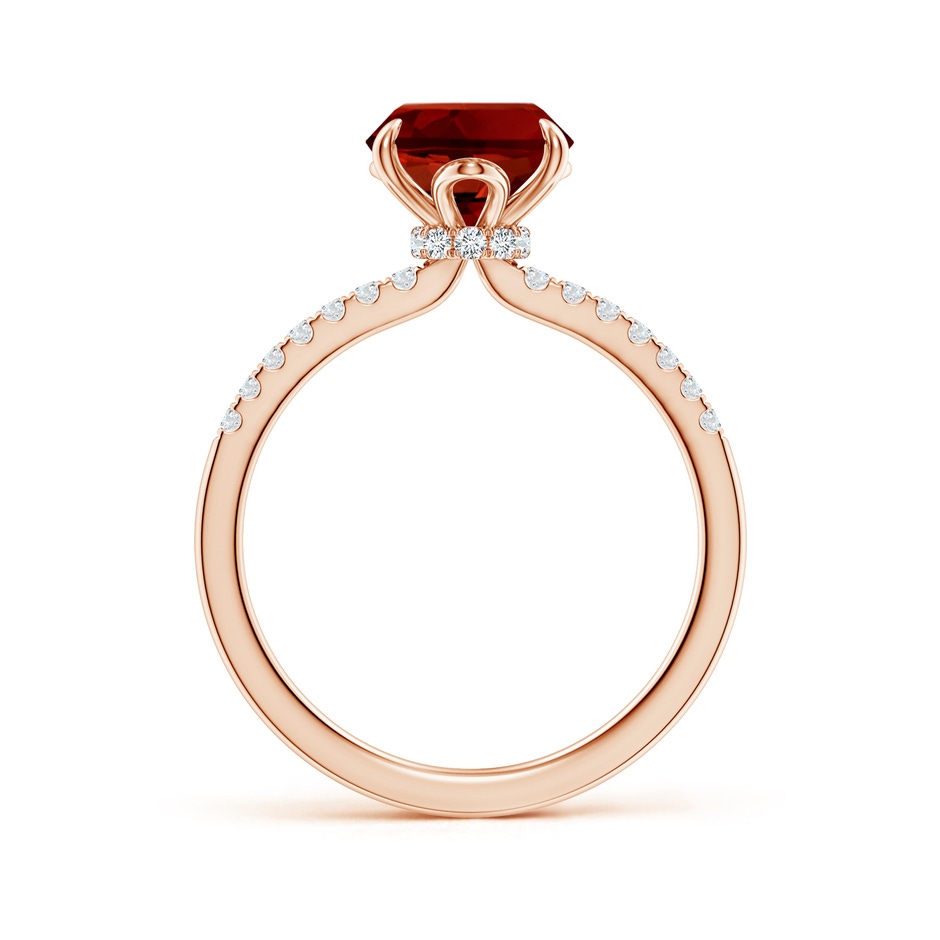 10x8mm Labgrown Lab-Grown Oval Ruby Hidden Halo Engagement Ring in Rose Gold side 199