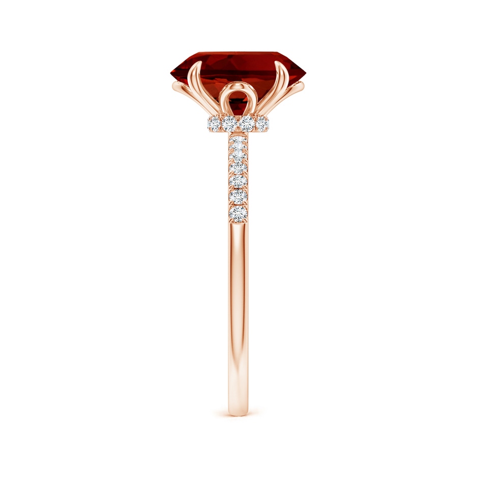 10x8mm Labgrown Lab-Grown Oval Ruby Hidden Halo Engagement Ring in Rose Gold side 299