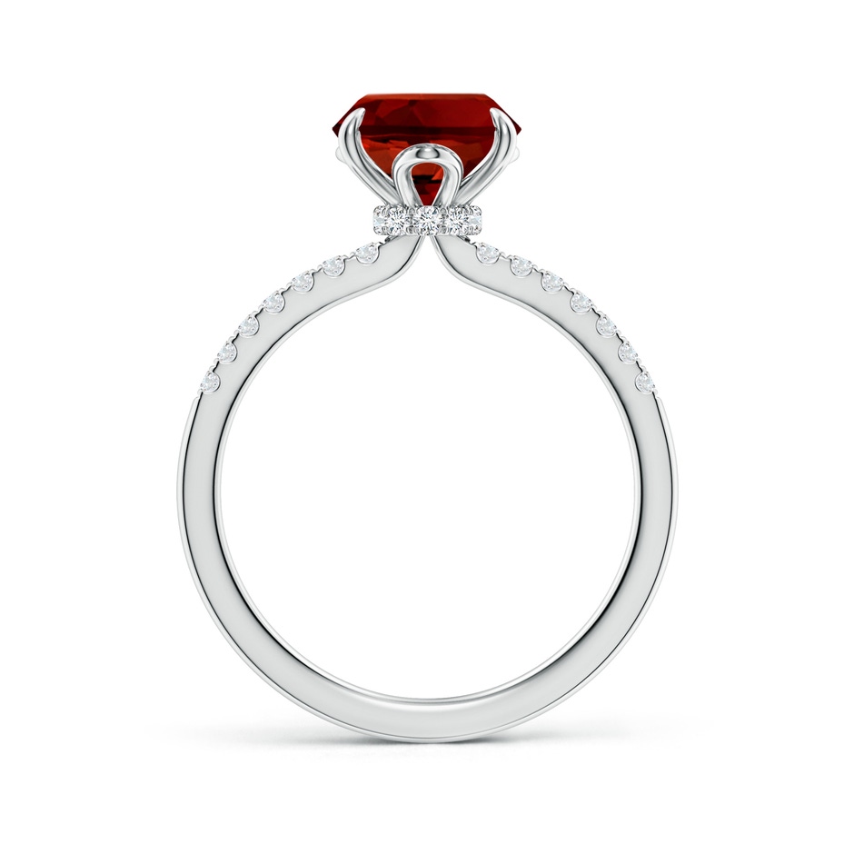 10x8mm Labgrown Lab-Grown Oval Ruby Hidden Halo Engagement Ring in White Gold side 199