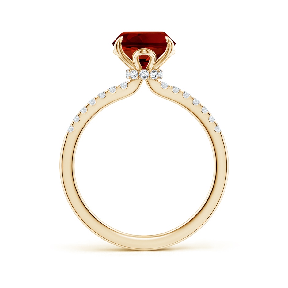 10x8mm Labgrown Lab-Grown Oval Ruby Hidden Halo Engagement Ring in Yellow Gold side 199