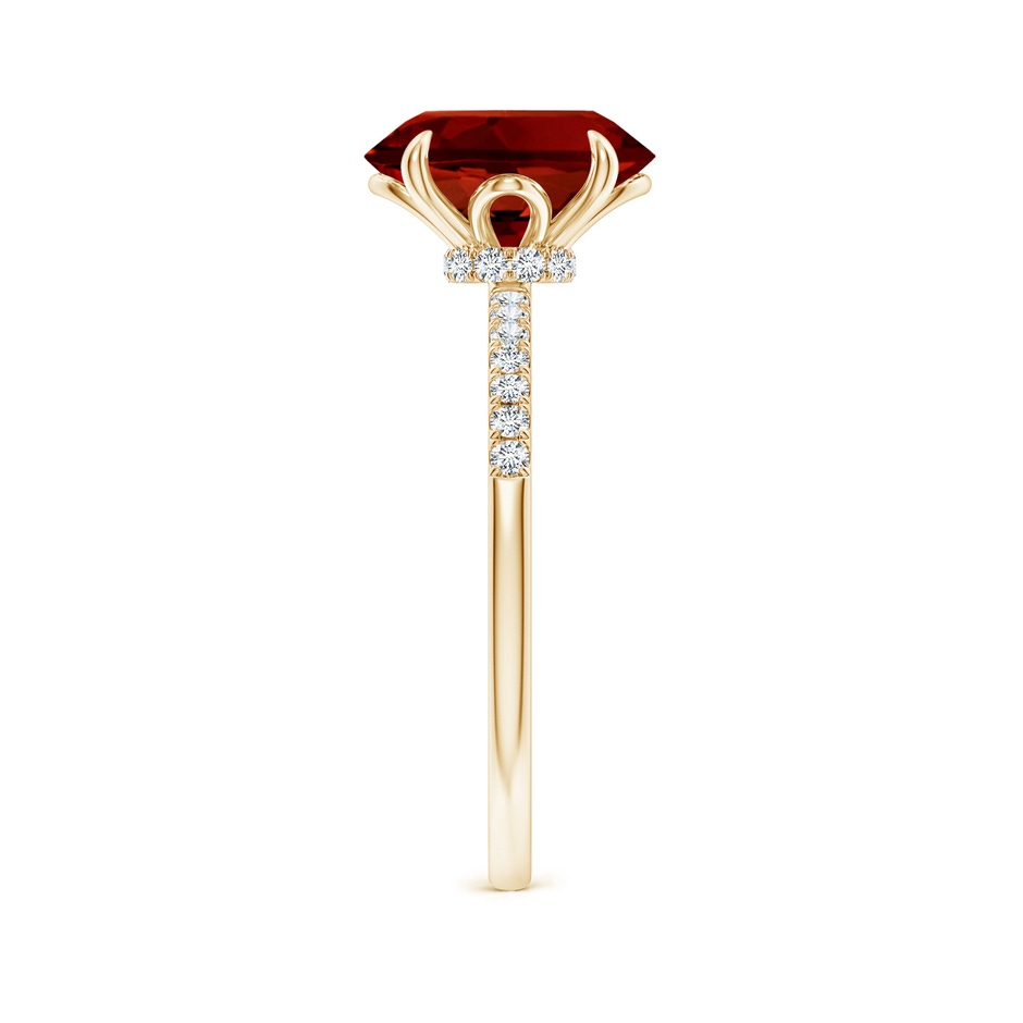 10x8mm Labgrown Lab-Grown Oval Ruby Hidden Halo Engagement Ring in Yellow Gold side 299