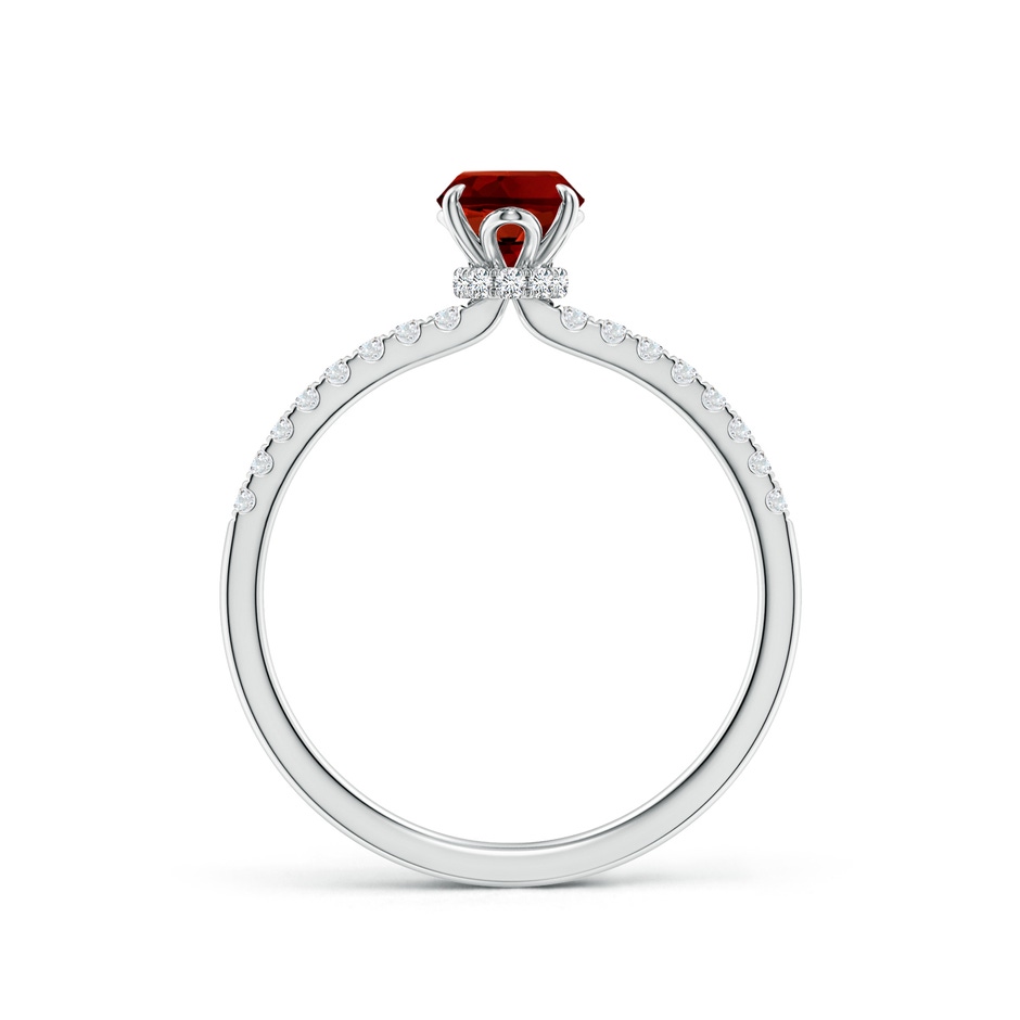 7x5mm Labgrown Lab-Grown Oval Ruby Hidden Halo Engagement Ring in White Gold side 199