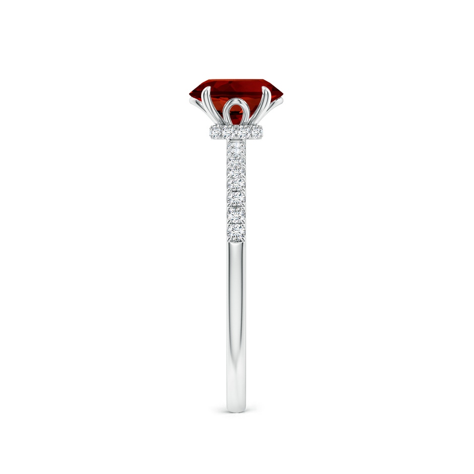 7x5mm Labgrown Lab-Grown Oval Ruby Hidden Halo Engagement Ring in White Gold side 299
