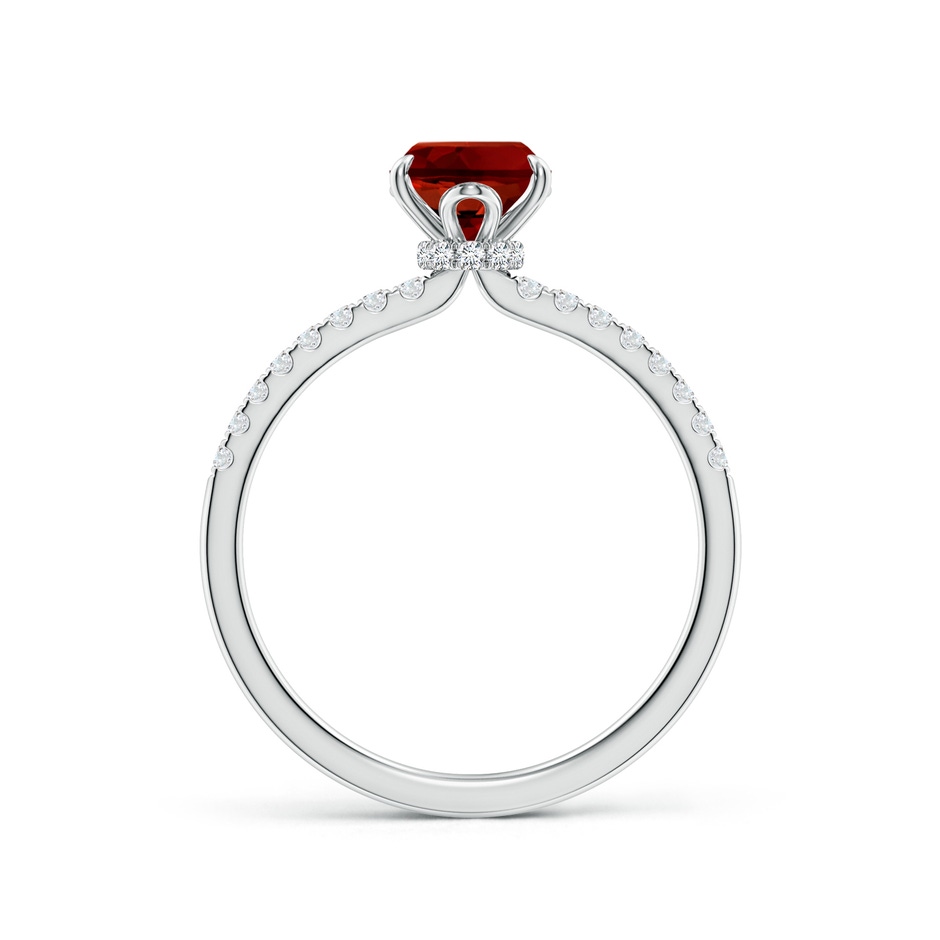 8x6mm Labgrown Lab-Grown Oval Ruby Hidden Halo Engagement Ring in White Gold side 199