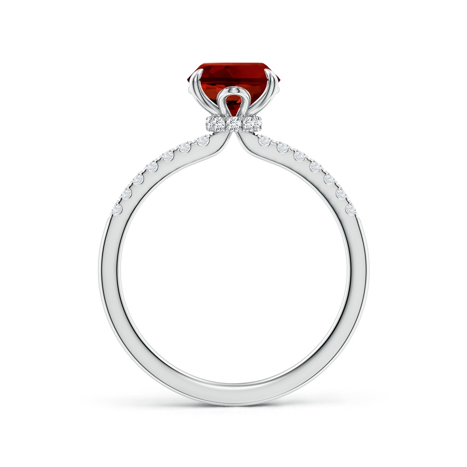 9x7mm Labgrown Lab-Grown Oval Ruby Hidden Halo Engagement Ring in White Gold side 199