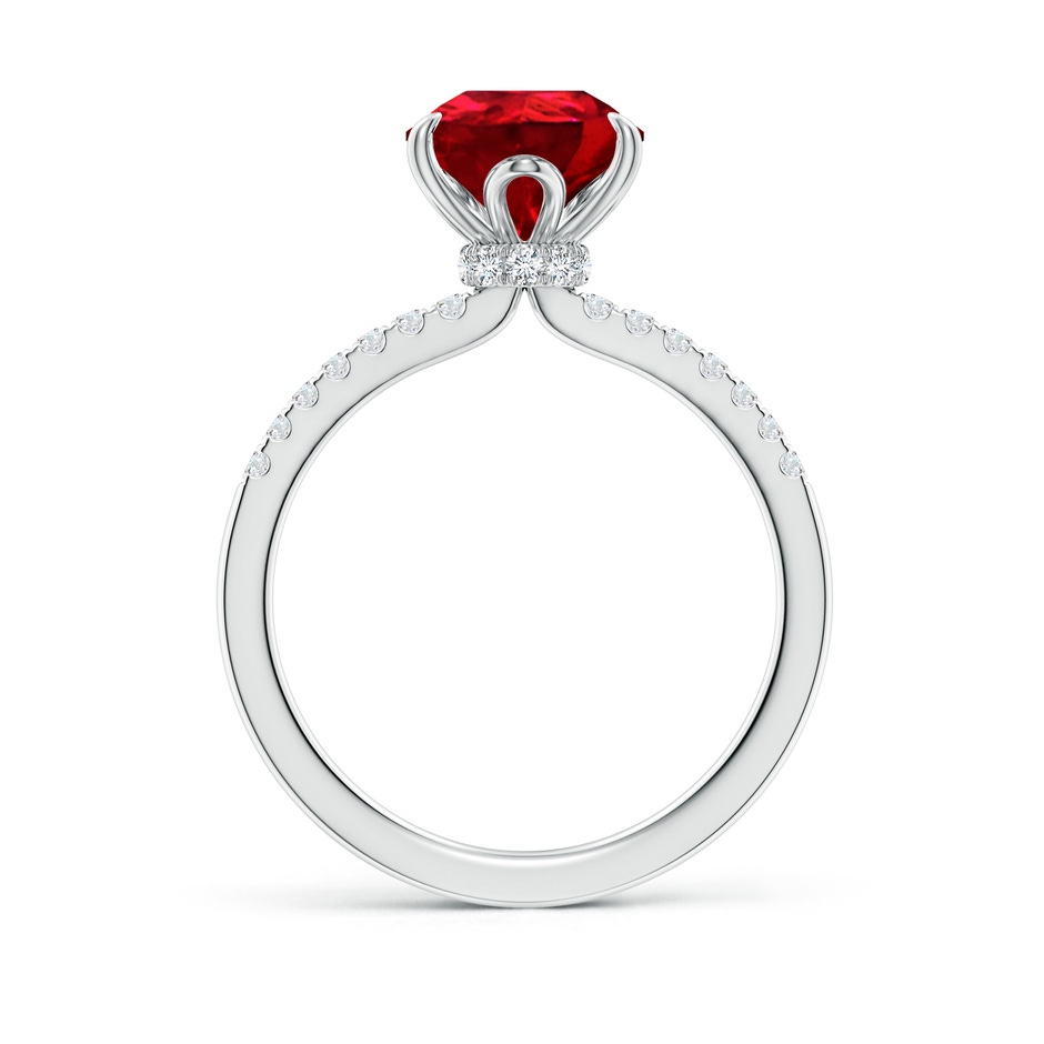 10x8mm Labgrown Lab-Grown Pear-Shaped Ruby Hidden Halo Engagement Ring in White Gold side 199