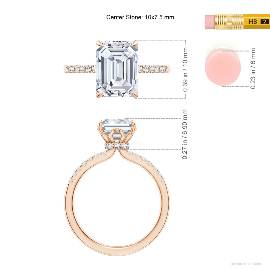 10x7.5mm FGVS LSR4535D-RG-FGVS-10x7.5 in Rose Gold ruler