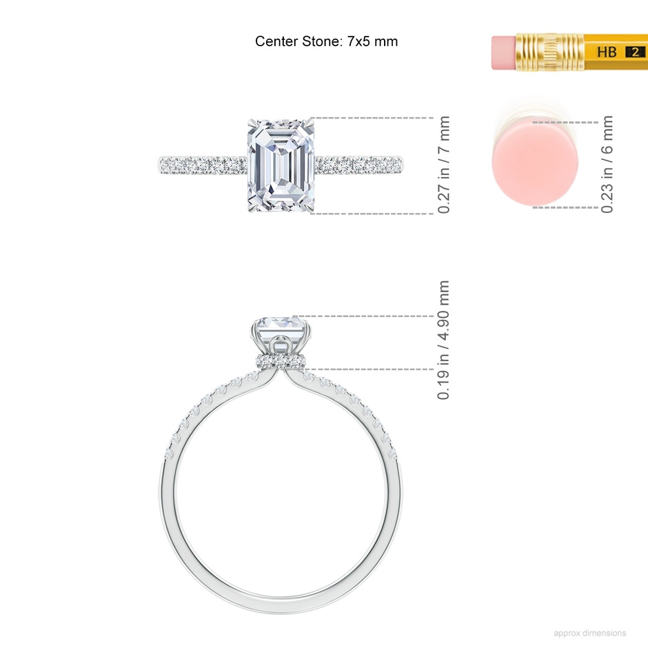 7x5mm FGVS LSR4535D-WG-FGVS-7x5 in White Gold ruler