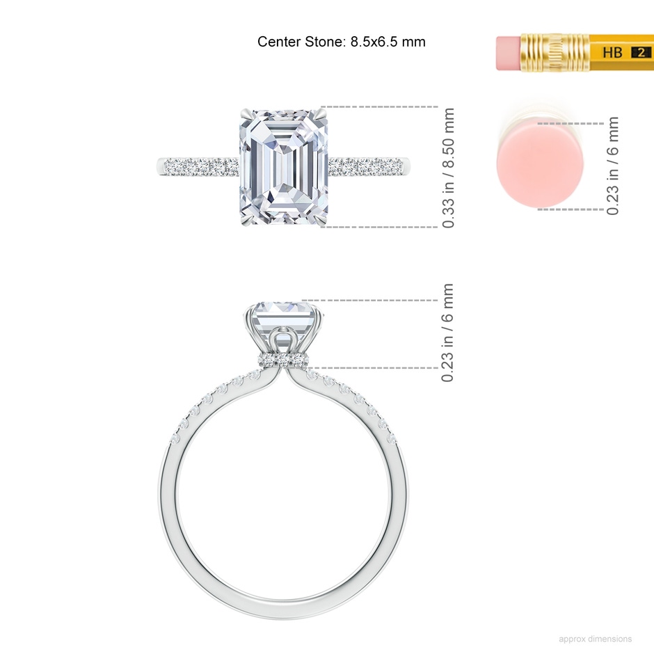 8.5x6.5mm FGVS LSR4535D-WG-FGVS-8.5x6.5 in White Gold ruler