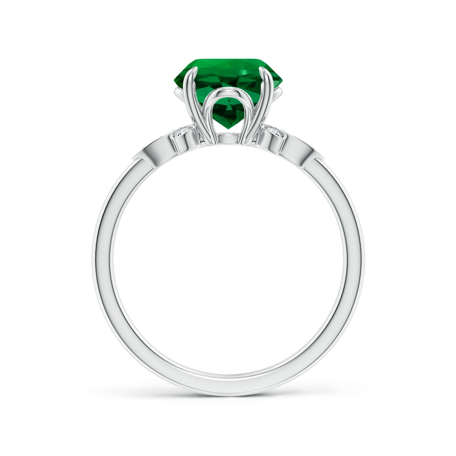 8mm Labgrown Lab-Grown Nature-Inspired Round Emerald Engagement Ring in White Gold side 199