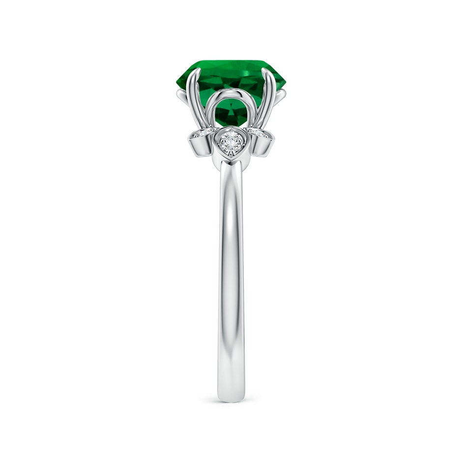 8mm Labgrown Lab-Grown Nature-Inspired Round Emerald Engagement Ring in White Gold side 299