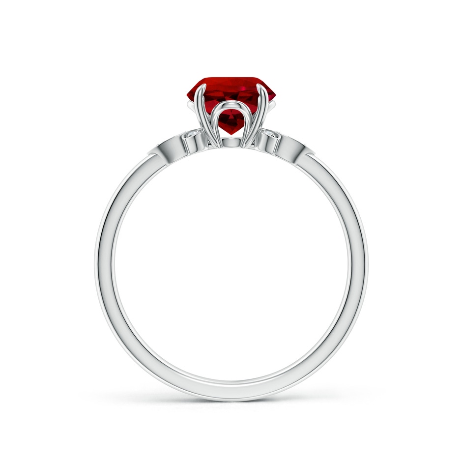 6.5mm Labgrown Lab-Grown Nature-Inspired Round Ruby Engagement Ring in 18K White Gold side 199