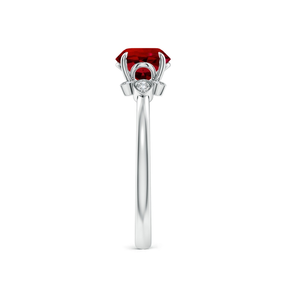 6.5mm Labgrown Lab-Grown Nature-Inspired Round Ruby Engagement Ring in 18K White Gold side 299