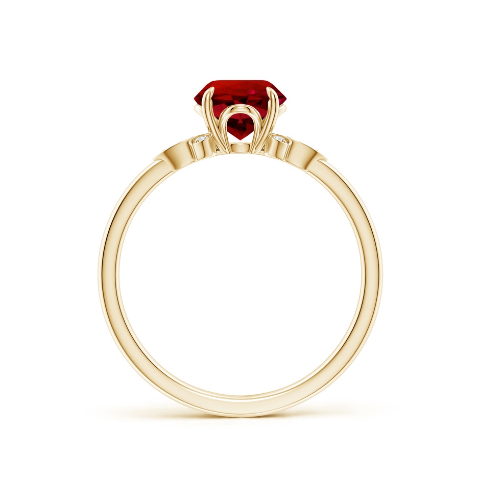 6.5mm Labgrown Lab-Grown Nature-Inspired Round Ruby Engagement Ring in Yellow Gold side 199