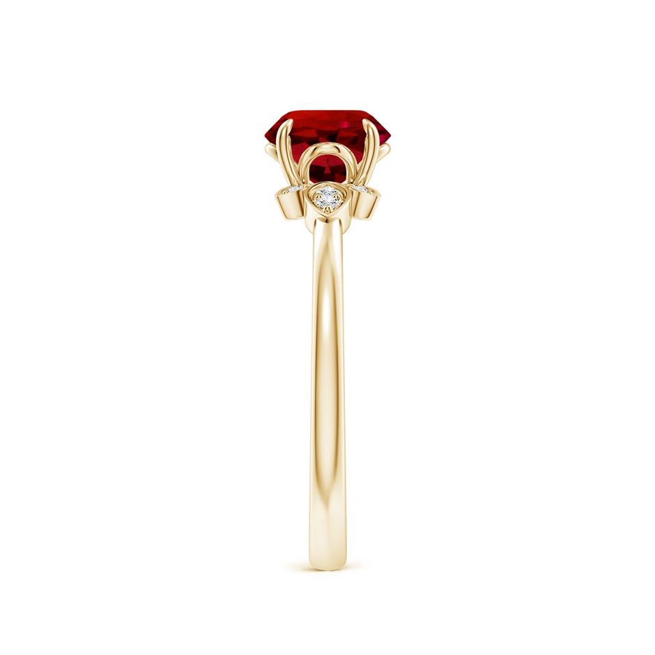 6.5mm Labgrown Lab-Grown Nature-Inspired Round Ruby Engagement Ring in Yellow Gold side 299