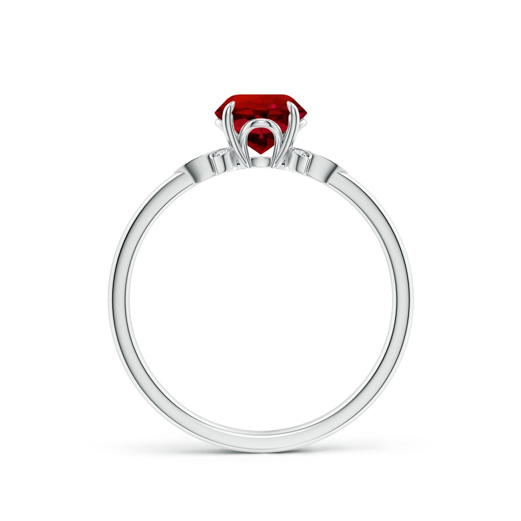 6mm Labgrown Lab-Grown Nature-Inspired Round Ruby Engagement Ring in P950 Platinum - side 199