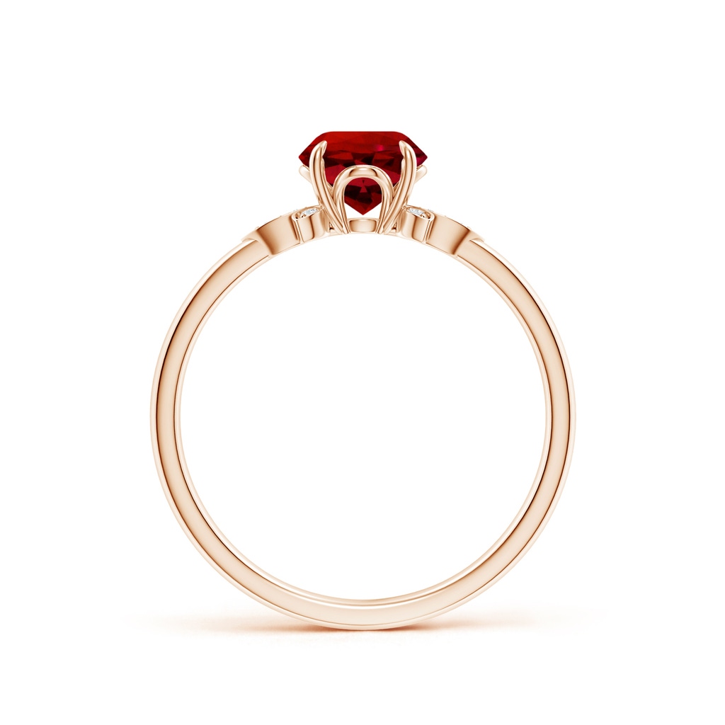 6mm Labgrown Lab-Grown Nature-Inspired Round Ruby Engagement Ring in Rose Gold - side 199