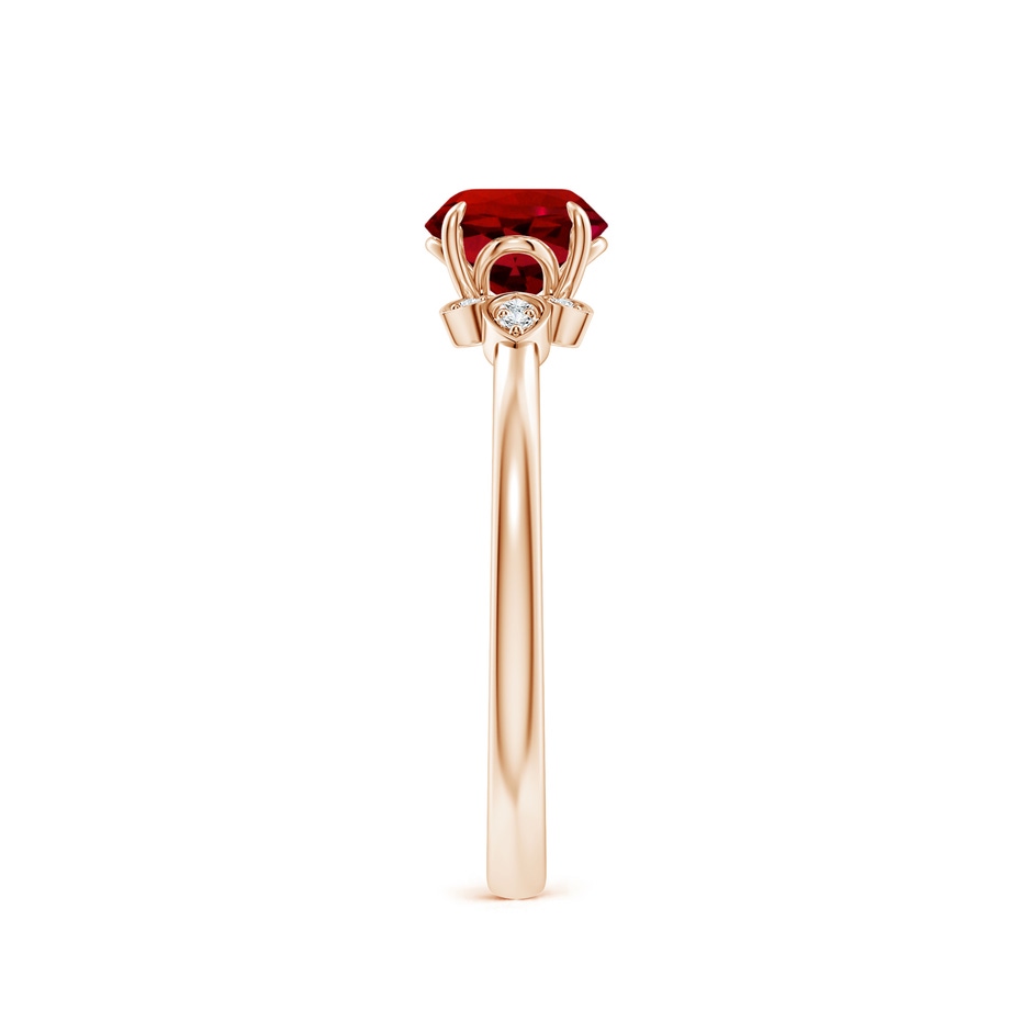 6mm Labgrown Lab-Grown Nature-Inspired Round Ruby Engagement Ring in Rose Gold side 299