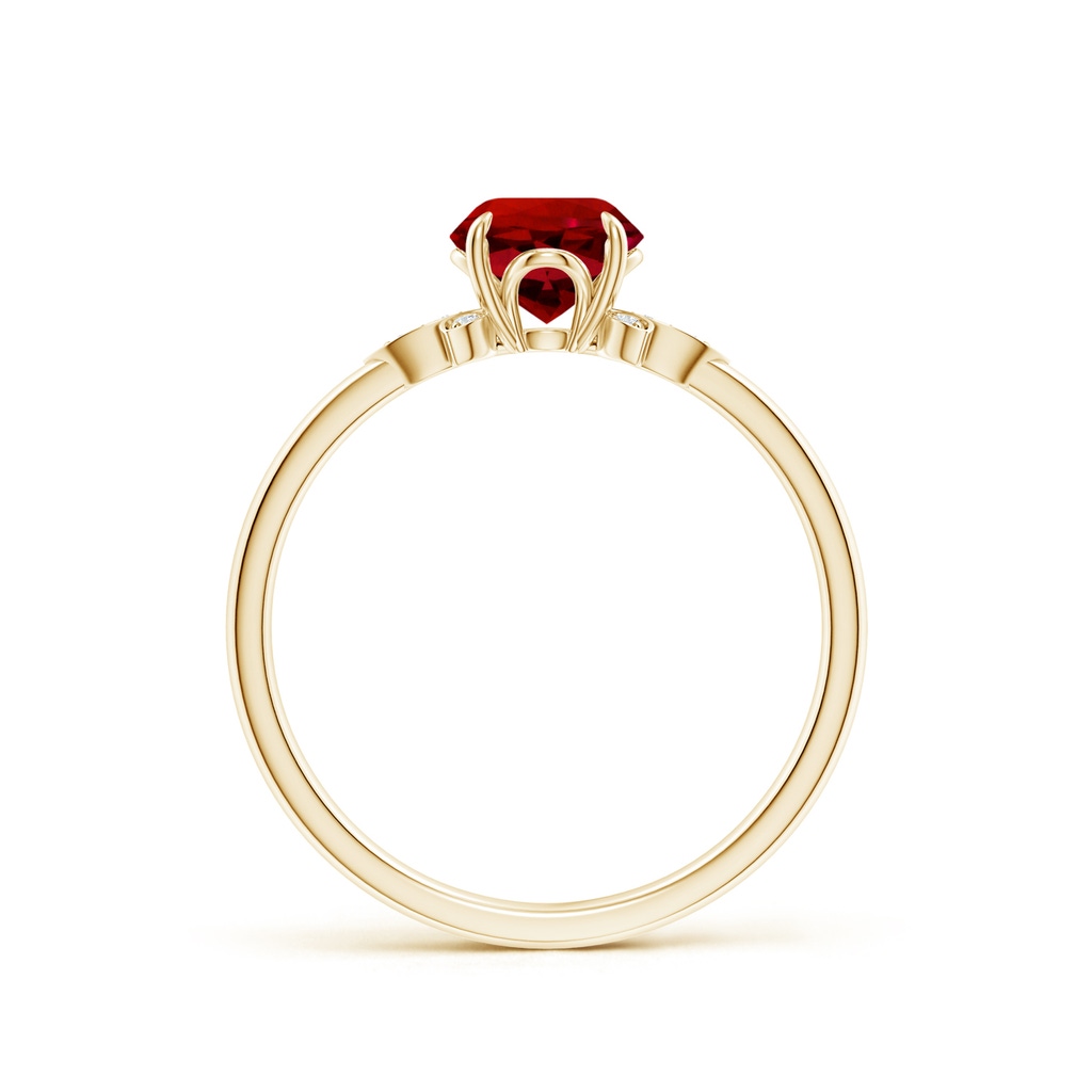 6mm Labgrown Lab-Grown Nature-Inspired Round Ruby Engagement Ring in Yellow Gold - side 199