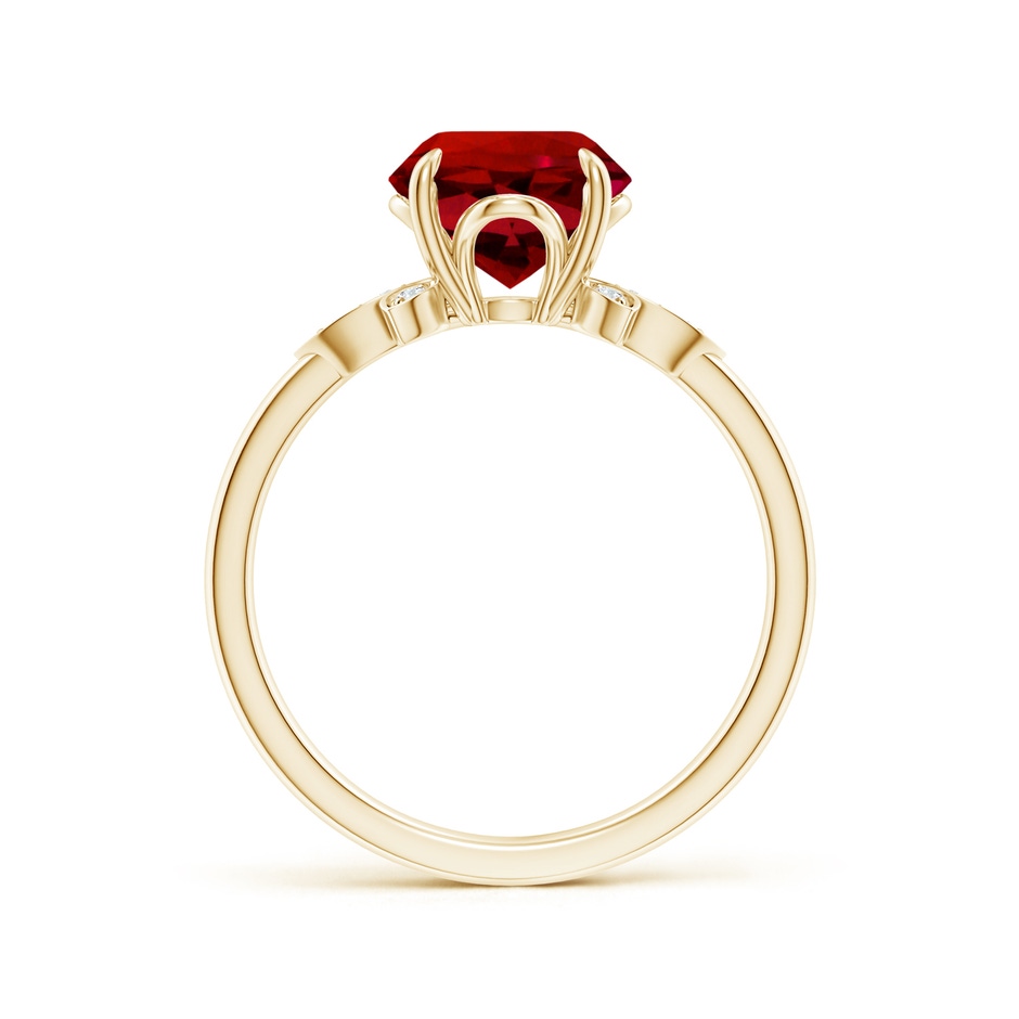 8mm Labgrown Lab-Grown Nature-Inspired Round Ruby Engagement Ring in 18K Yellow Gold side 199