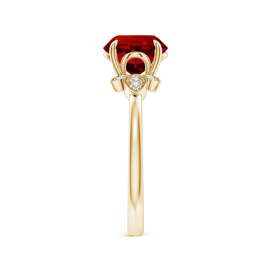 8mm Labgrown Lab-Grown Nature-Inspired Round Ruby Engagement Ring in 18K Yellow Gold side 299