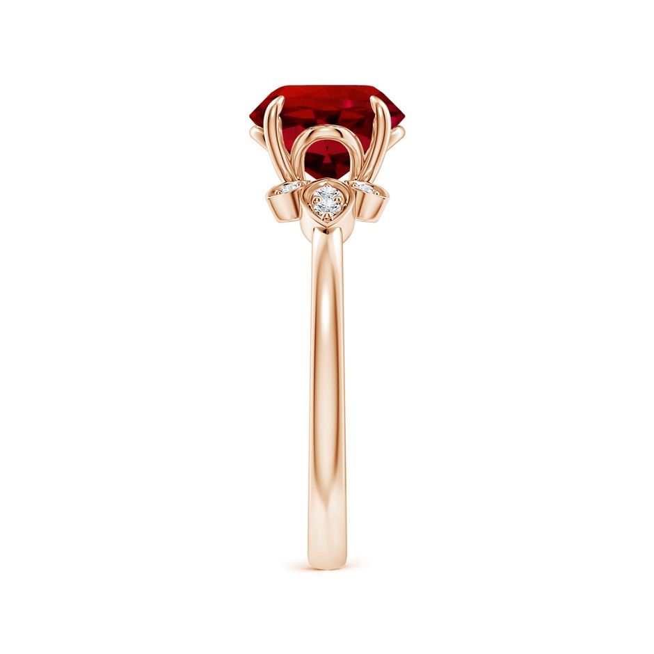 8mm Labgrown Lab-Grown Nature-Inspired Round Ruby Engagement Ring in Rose Gold side 299