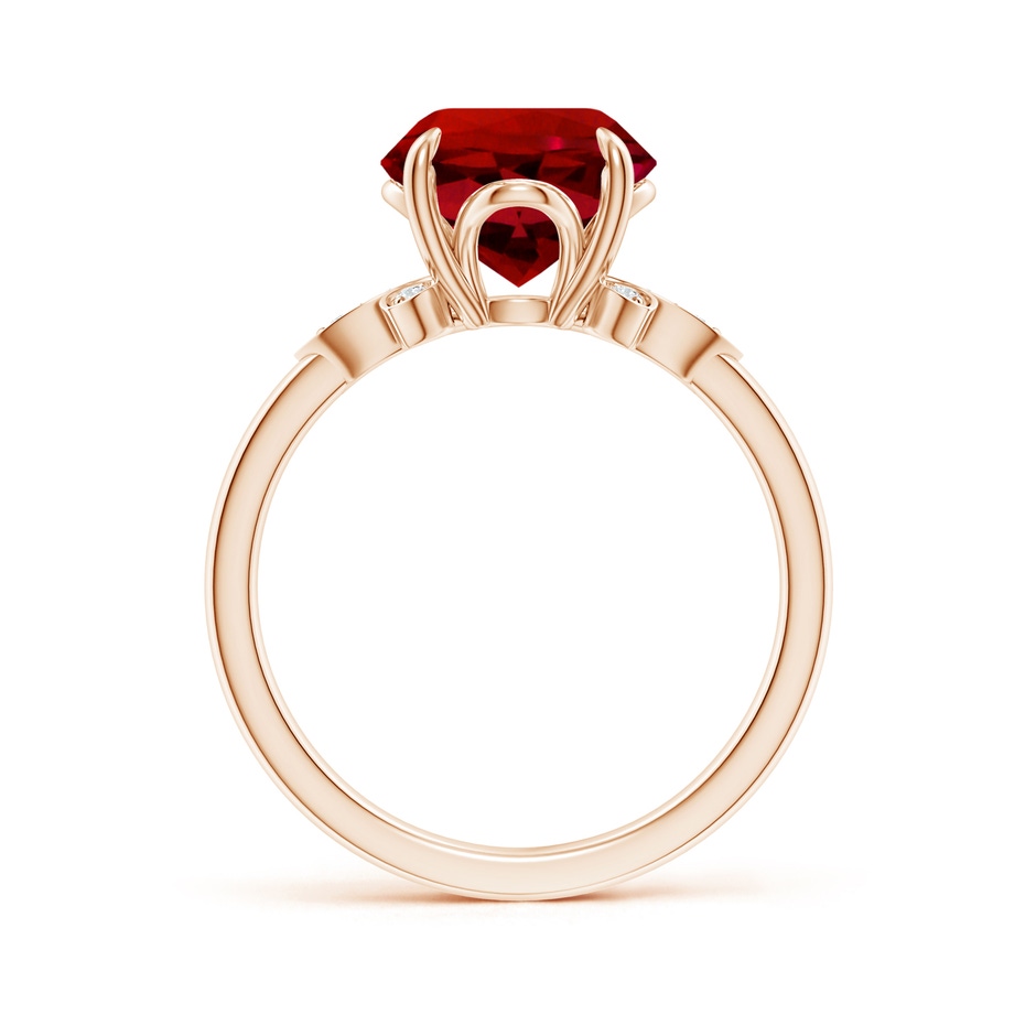 9mm Labgrown Lab-Grown Nature-Inspired Round Ruby Engagement Ring in Rose Gold side 199
