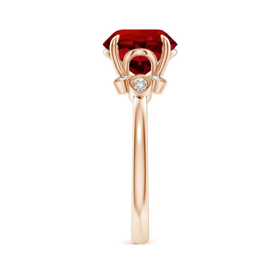9mm Labgrown Lab-Grown Nature-Inspired Round Ruby Engagement Ring in Rose Gold side 299