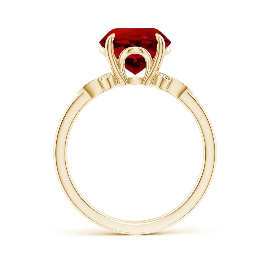 9mm Labgrown Lab-Grown Nature-Inspired Round Ruby Engagement Ring in Yellow Gold side 199