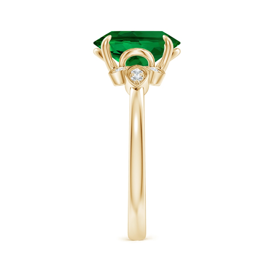 10x8mm Labgrown Lab-Grown Nature-Inspired Oval Emerald Engagement Ring in 18K Yellow Gold side 299